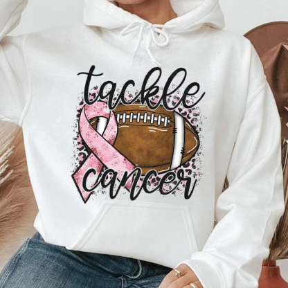 Tackle Cancer Sweatshirt, Breast Cancer Awareness, Watch Football Hoodie