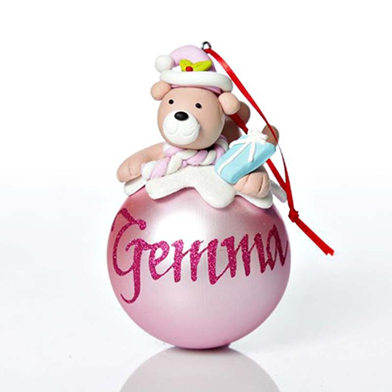 Personalized Teddy Christmas Character Bauble Christmas Ornament Baby Gift