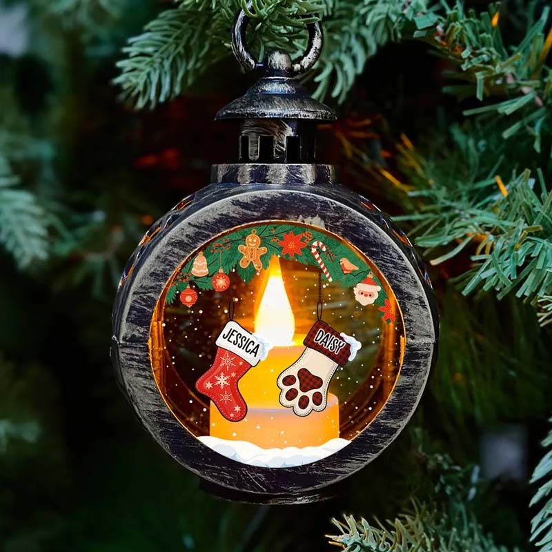 Lovely Stockings Hanging - Personalized Custom Christmas Lantern