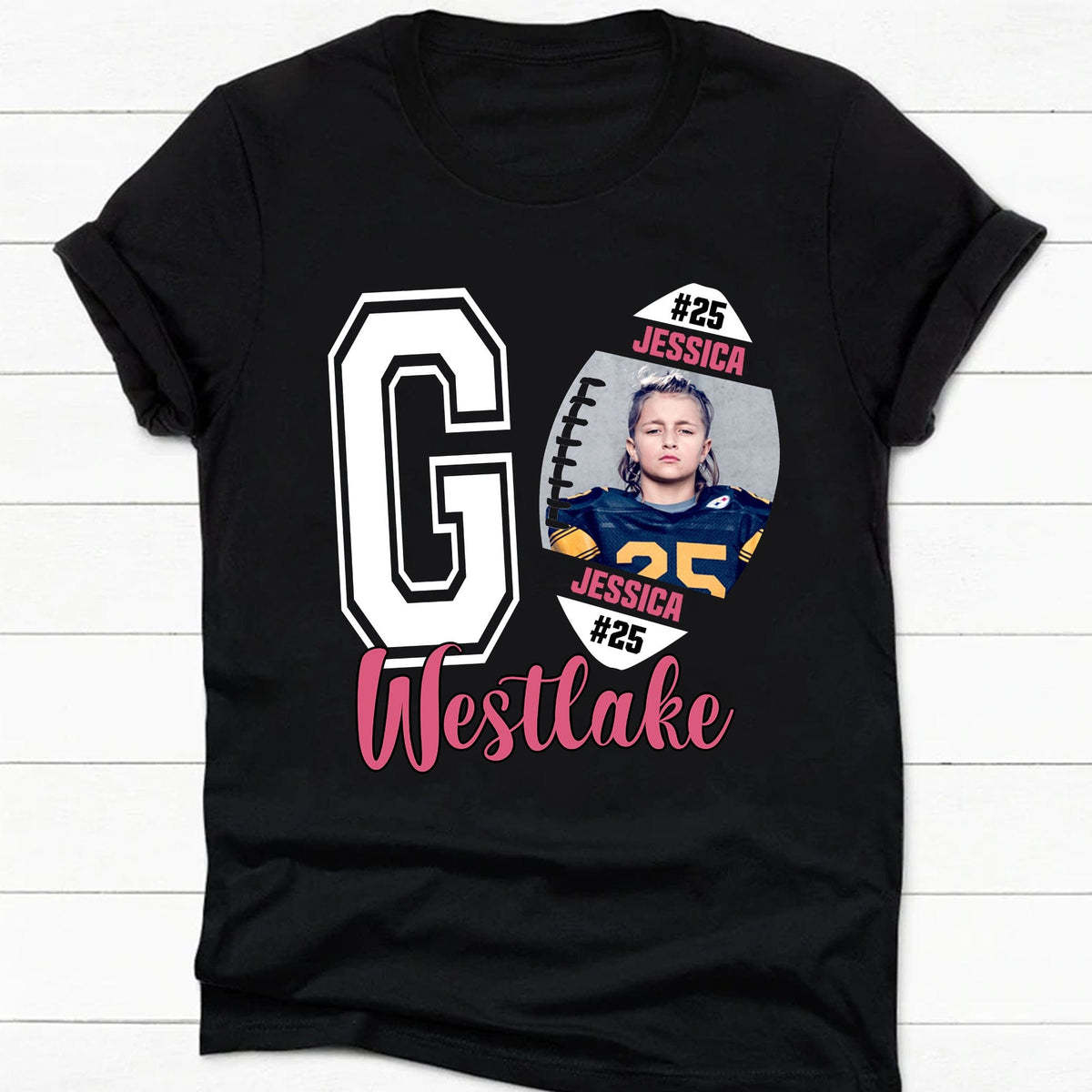 Go Custom Shirt, Go Team Shirt, Football Team Fan Shirt, Personalized Custom Photo Football Shirt 