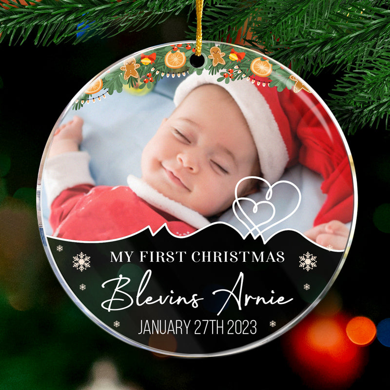Custom Photo My First Christmas - Family Personalized Custom Acrylic Ornament