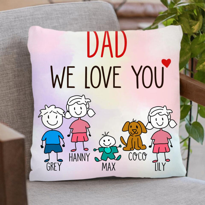 Custom Personalized Dog Cat Lovers- We love you Family Pillow