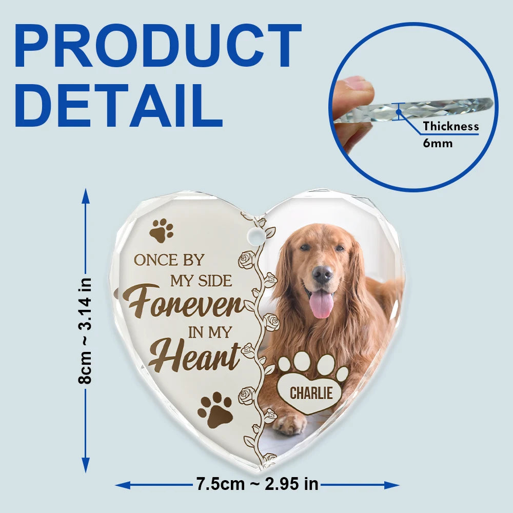 Custom Photo You Would Have Lived Forever Dog Cat Memorial - Personalized Heart Shaped Glass Ornament
