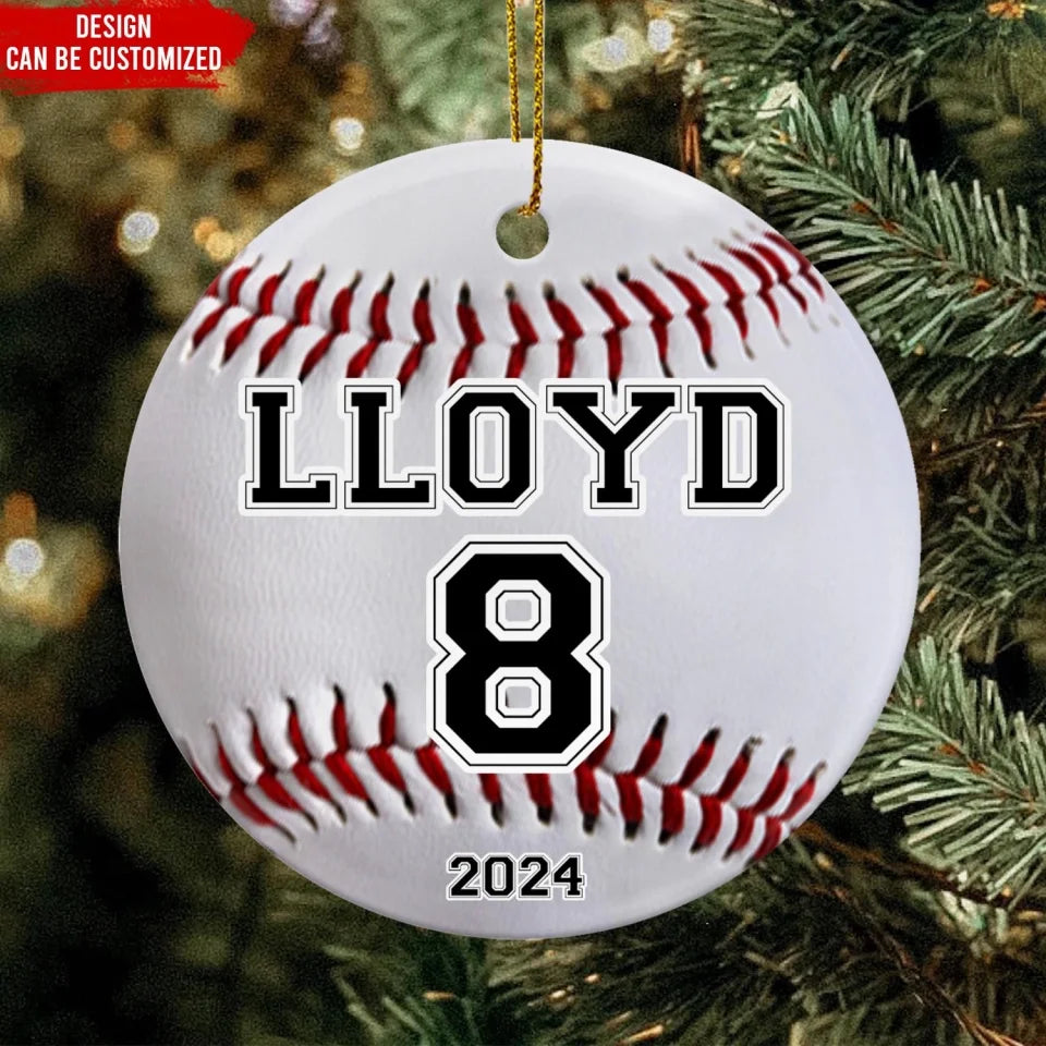 Custom Sport Ball - Personalized Ceramic Ornament, Sport Fan Gift