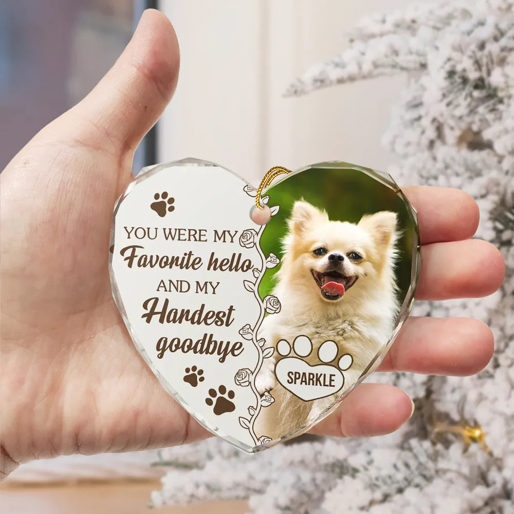 Custom Photo You Would Have Lived Forever Dog Cat Memorial - Personalized Heart Shaped Glass Ornament