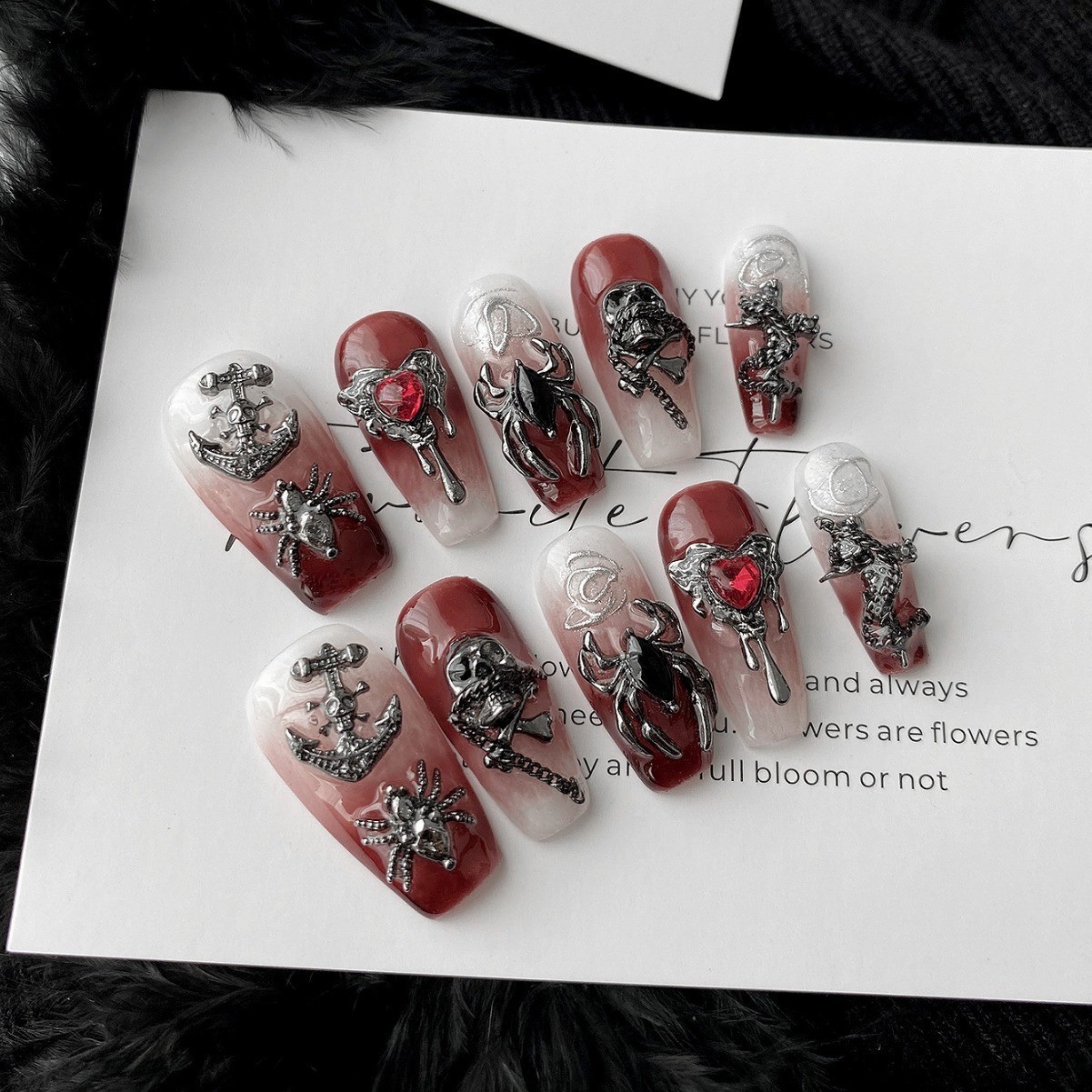 Handmade Halloween Press-On Nail Tips-SJ0362