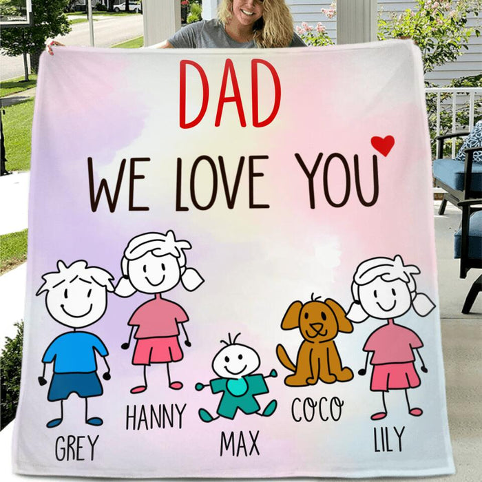 Custom Personalized Dog Cat Lovers- We love you Family Blanket