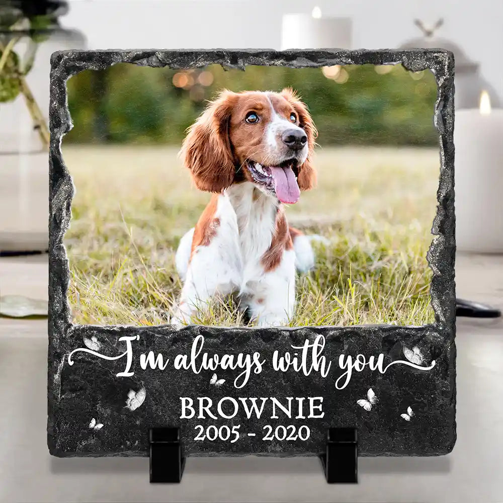 Custom Photo Forever In My Heart - Personalized Rectangle Memorial Garden Stone