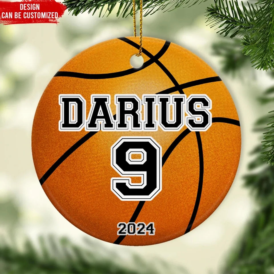 Custom Sport Ball - Personalized Ceramic Ornament, Sport Fan Gift