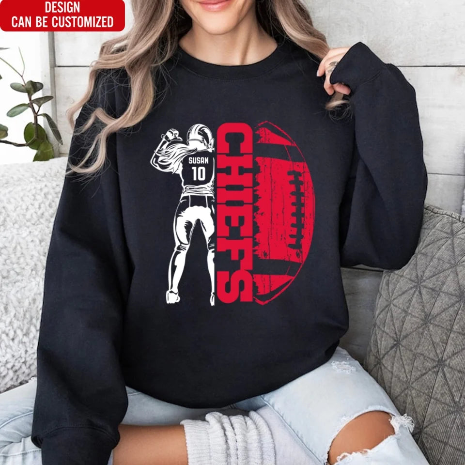Custom Football Player - Gift for Football Fans Personalized Custom Sweatshirt