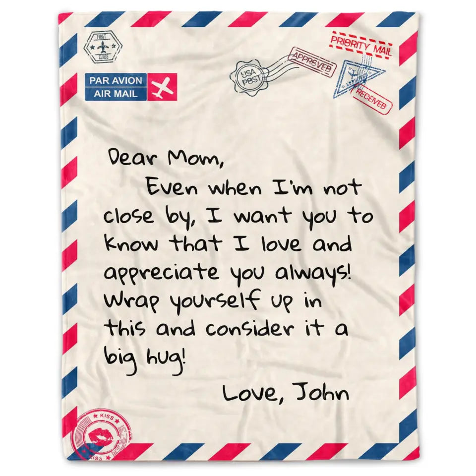 Letter To Mom - Personalized Blanket, Gifts For Mom, Mom Gifts from Daughter, Son