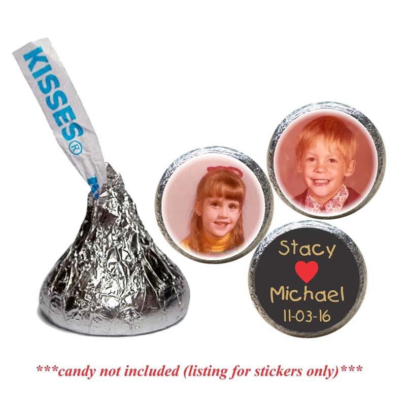 Photo Wedding Kiss Stickers Wedding Stickers for Chocolate Kisses Candy