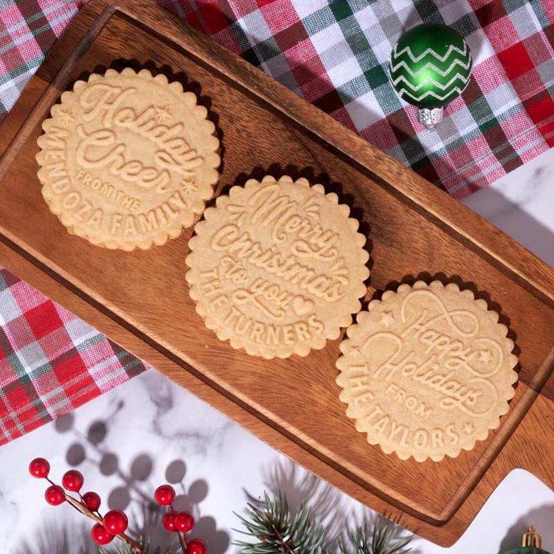 Custom Cookie Stamp - Holiday Baking Stamp Acrylic Cookie Press