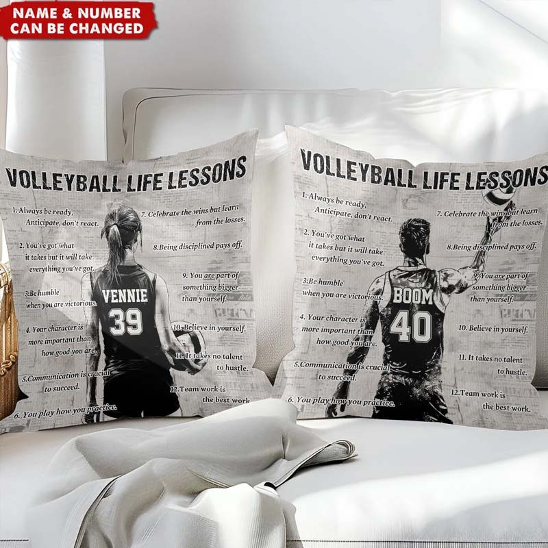 Personalized Volleyball Life Lessons Pillow-Gift For Volleyball Lovers