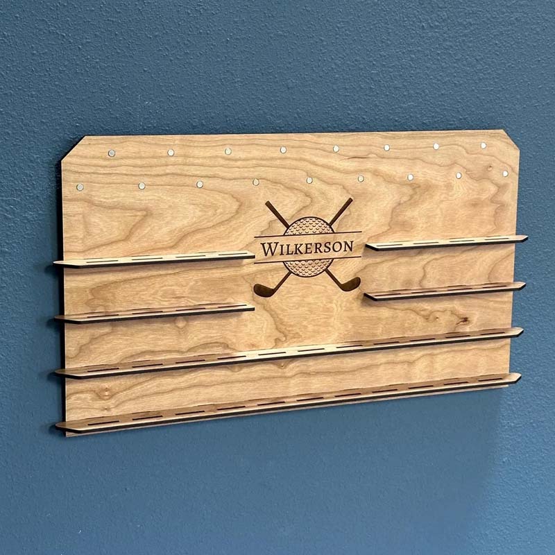 Personalized Wall Golf Ball Marker Display - Poker Chip and Magnetic Display - Unique Golf Gift for Him