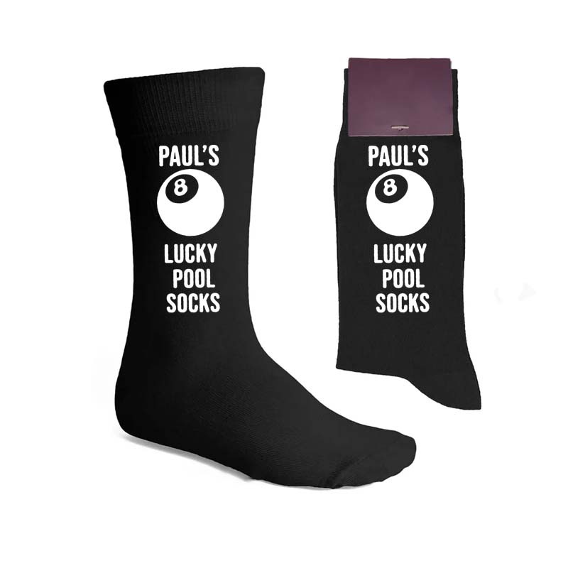 Personalised Lucky Pool 8 Ball Socks Gift For Billiards Pool Lover