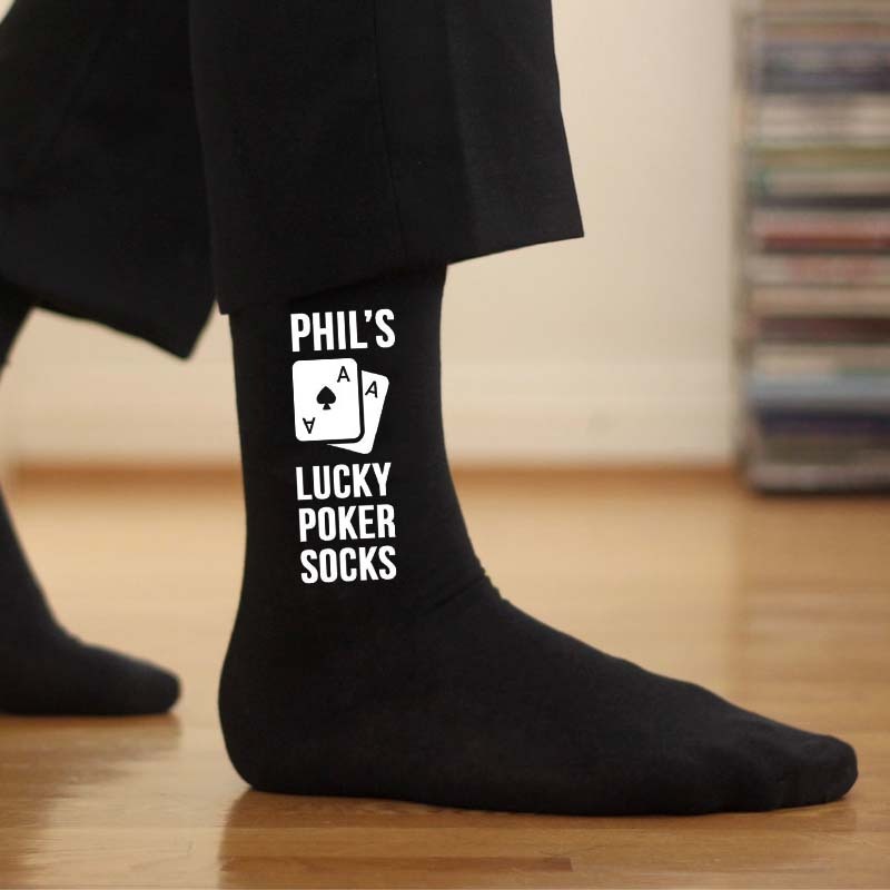 Personalised Lucky Poker Socks Gift For Dad Husband Boyfriend
