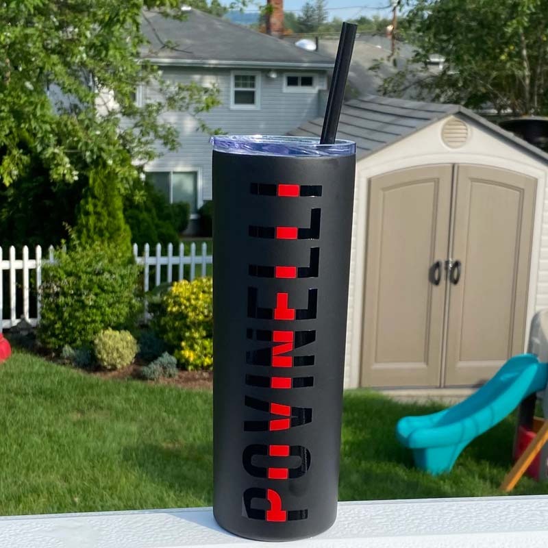 Personalized thin blue line/thin red line 20oz tumbler - Gift For Police/Firefighter