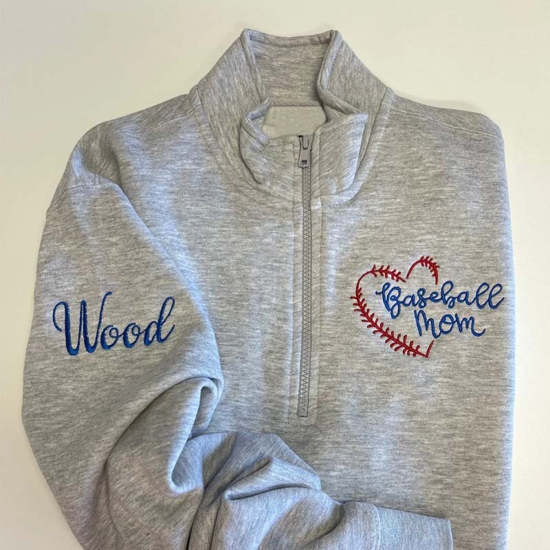  Custom Baseball mom Softball Mom sweatshirt Full Zip/Quarter Zip Hoodie