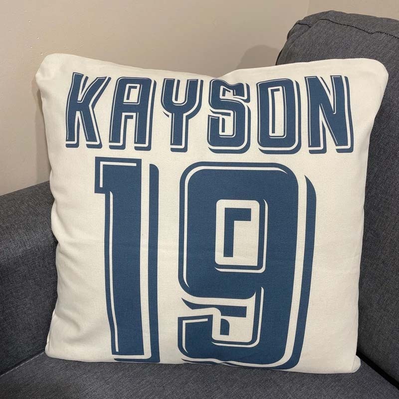 Personalized Sports Throw Pillow Cover Decor w/Number & Name - Baseball Basketball Football Soccer Pillows Case