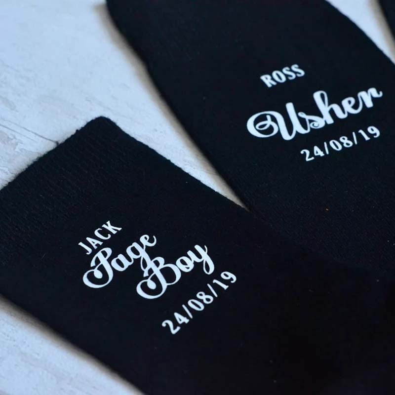 Personalised wedding socks Groom Page Boy Best Man Groomsman Gift