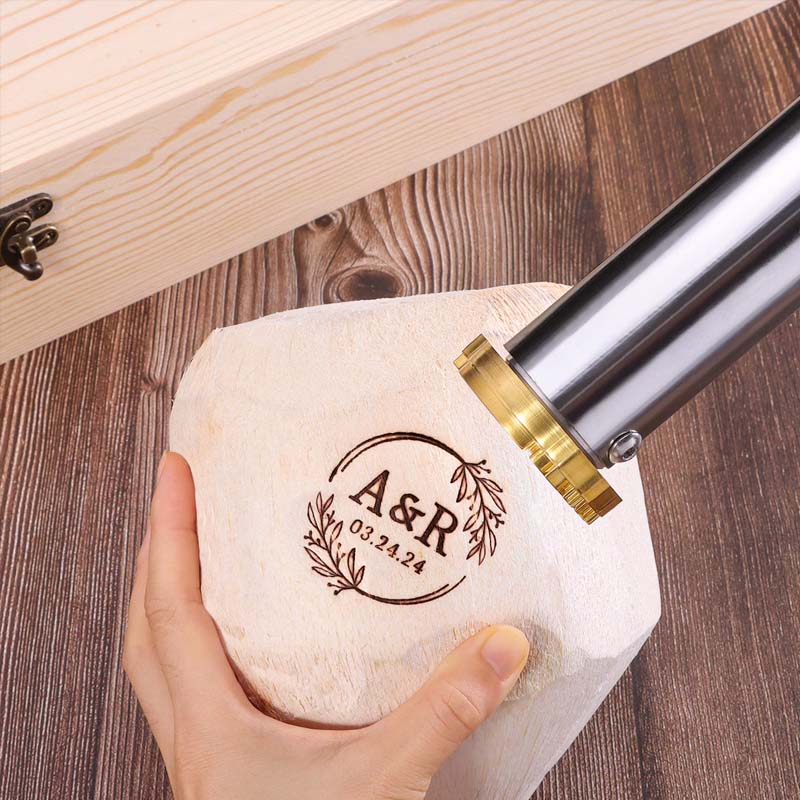 Custom Wedding Logo Coconuts Branding Iron Custom Coconut Brand Iron