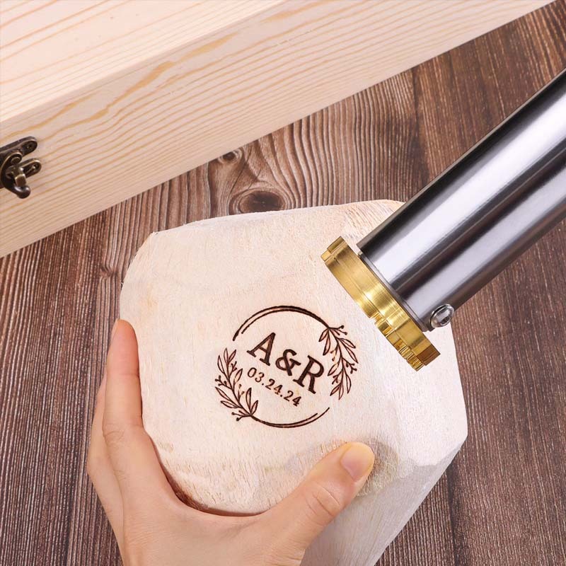 Custom Wedding Logo Coconuts Branding Iron Custom Coconut Brand Iron