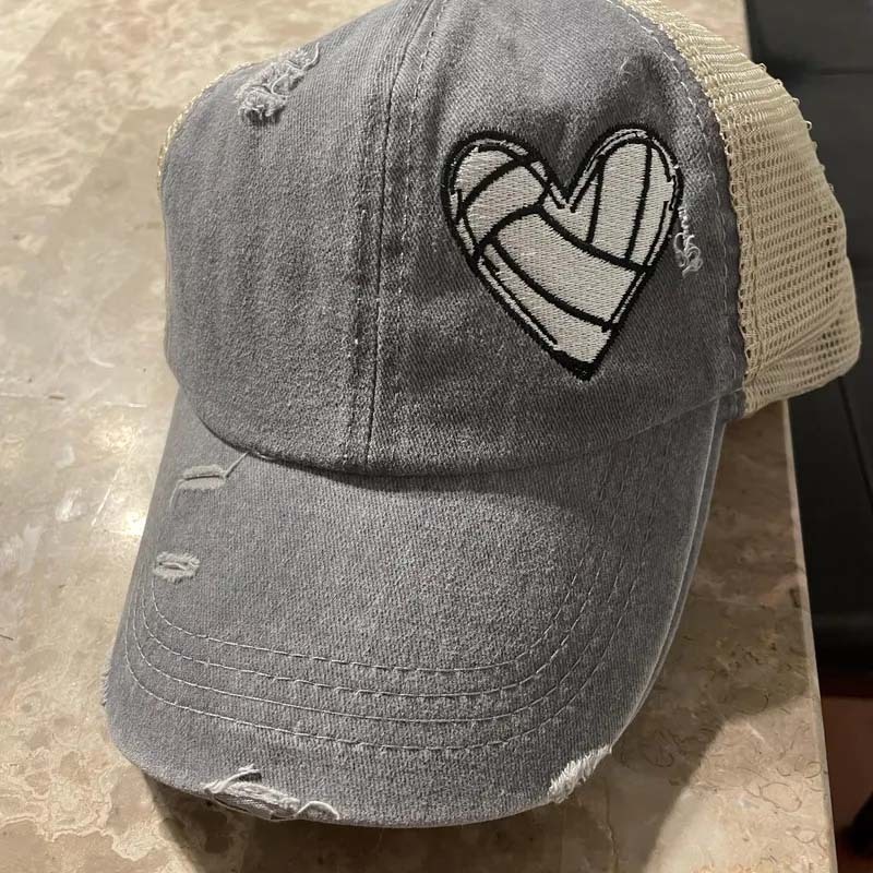 Baseball heart with Custom Number OR any Sports Criss Cross High Ponytail Messy Bun Cap Baseball Mom soccer mom Golf heart Gift Game Day