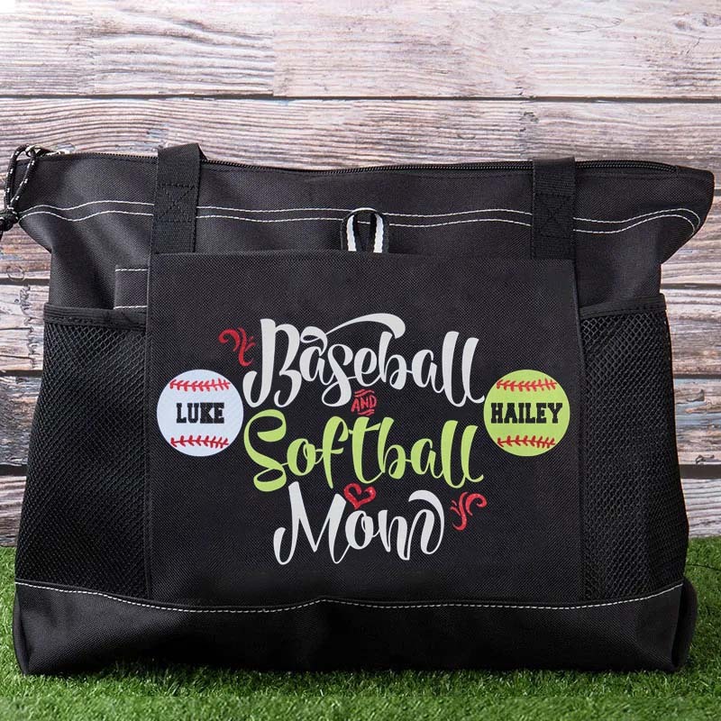 Custom Baseball and Softball Mom Tote Bag