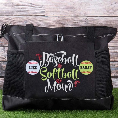 Custom Baseball and Softball Mom Tote Bag