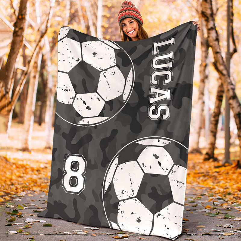 Personalized Sport Fleece Blanket with 2 Kinds of Sports