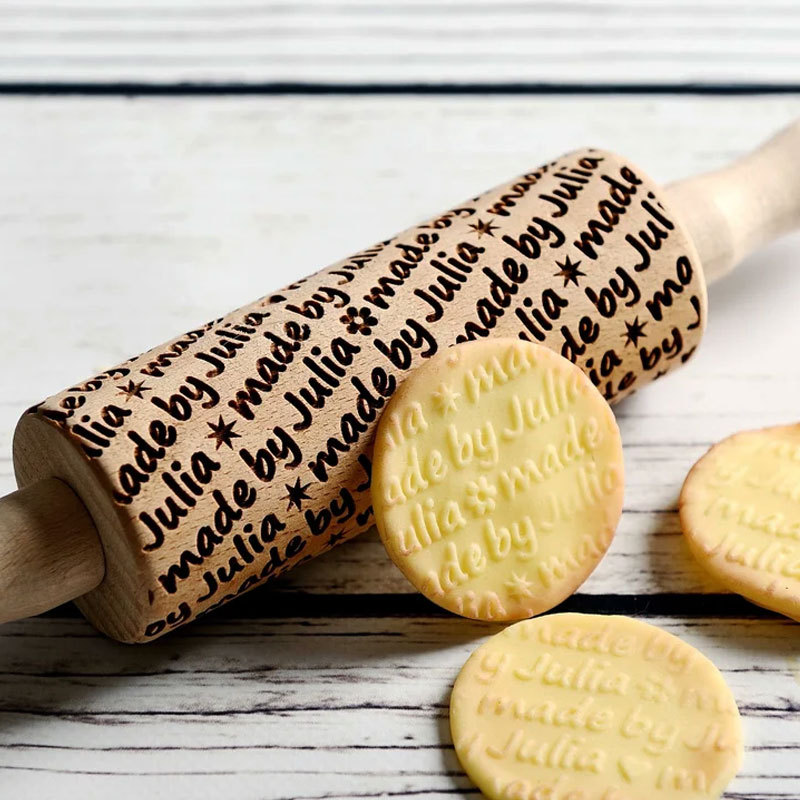 Personalized Laser Engraved Mini Rolling Pin with Name