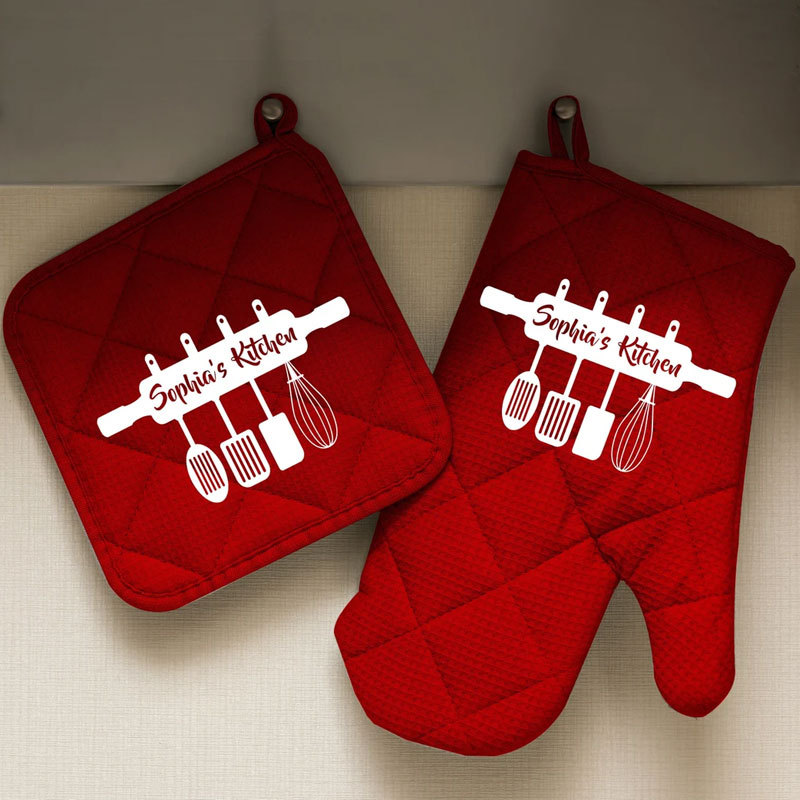 Personalized Kitchen Accessories, Pot Holder, Kitchen Glove, Oven Mitt