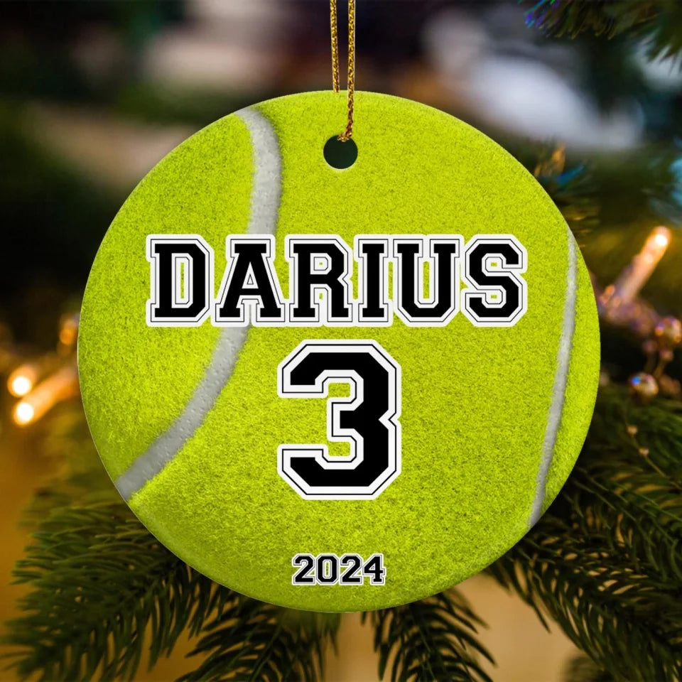 Custom Sport Ball - Personalized Ceramic Ornament, Sport Fan Gift