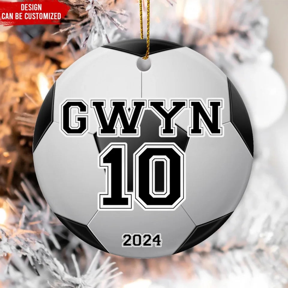 Custom Sport Ball - Personalized Ceramic Ornament, Sport Fan Gift
