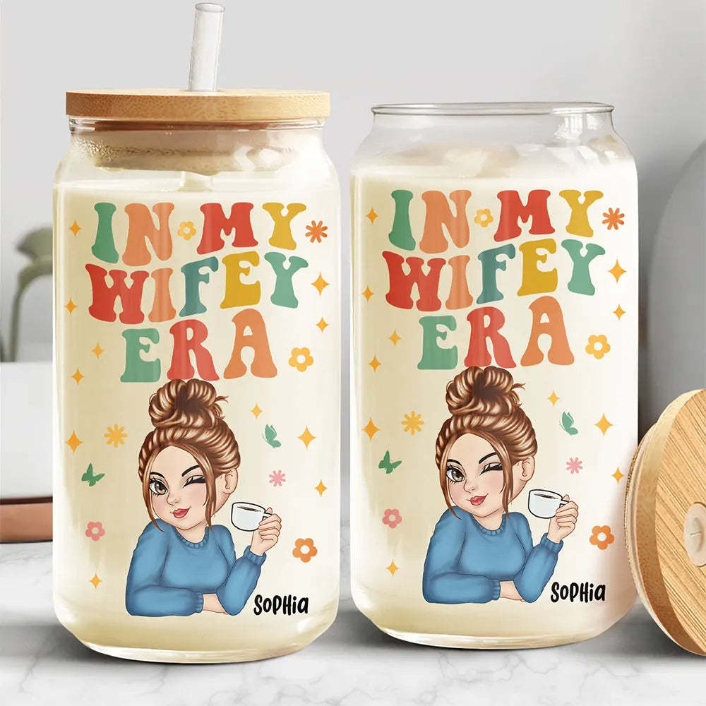 In My Retirement Era - Personalized Clear Glass Can