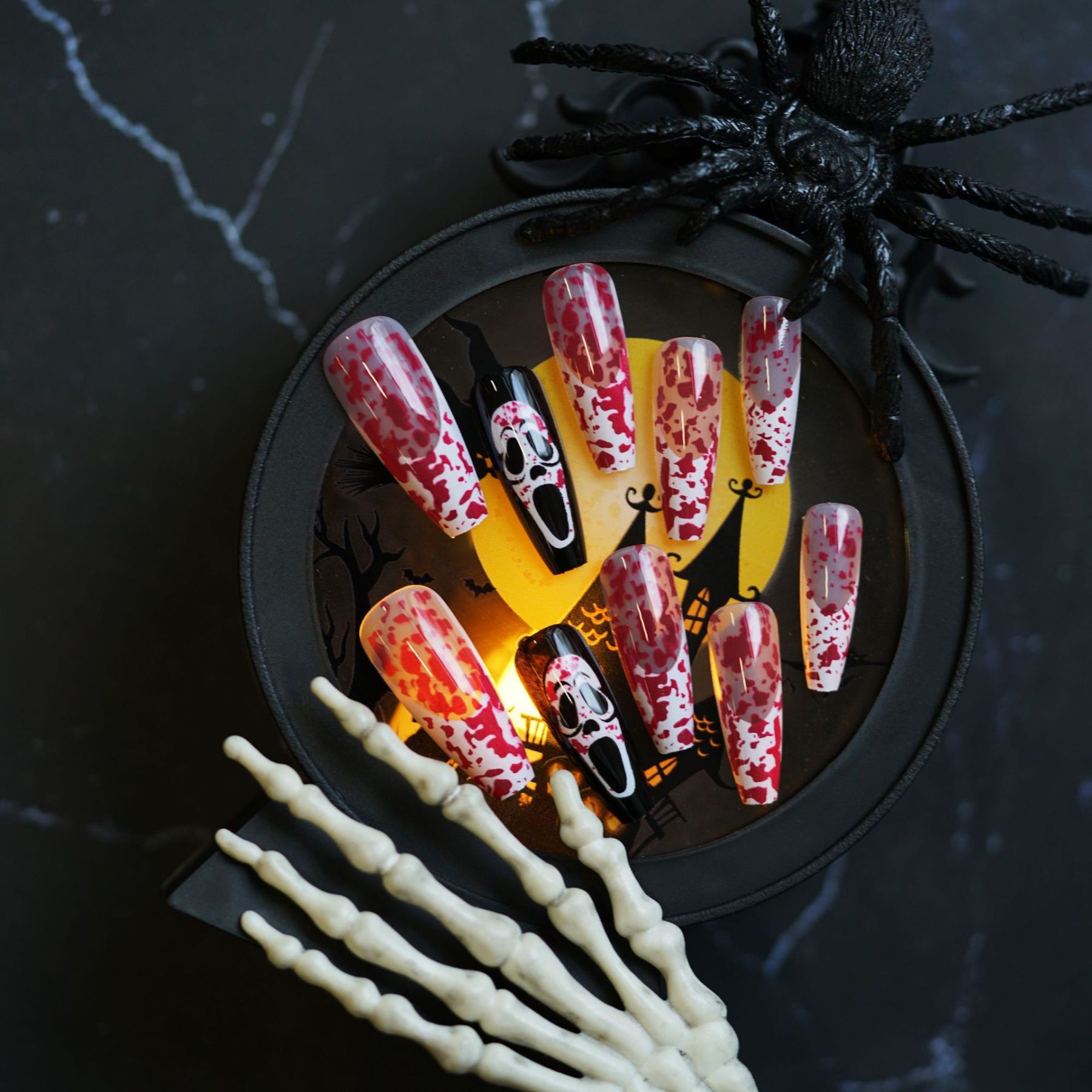 Halloween Press-On Nail Tips - Set of 24 - WM-102