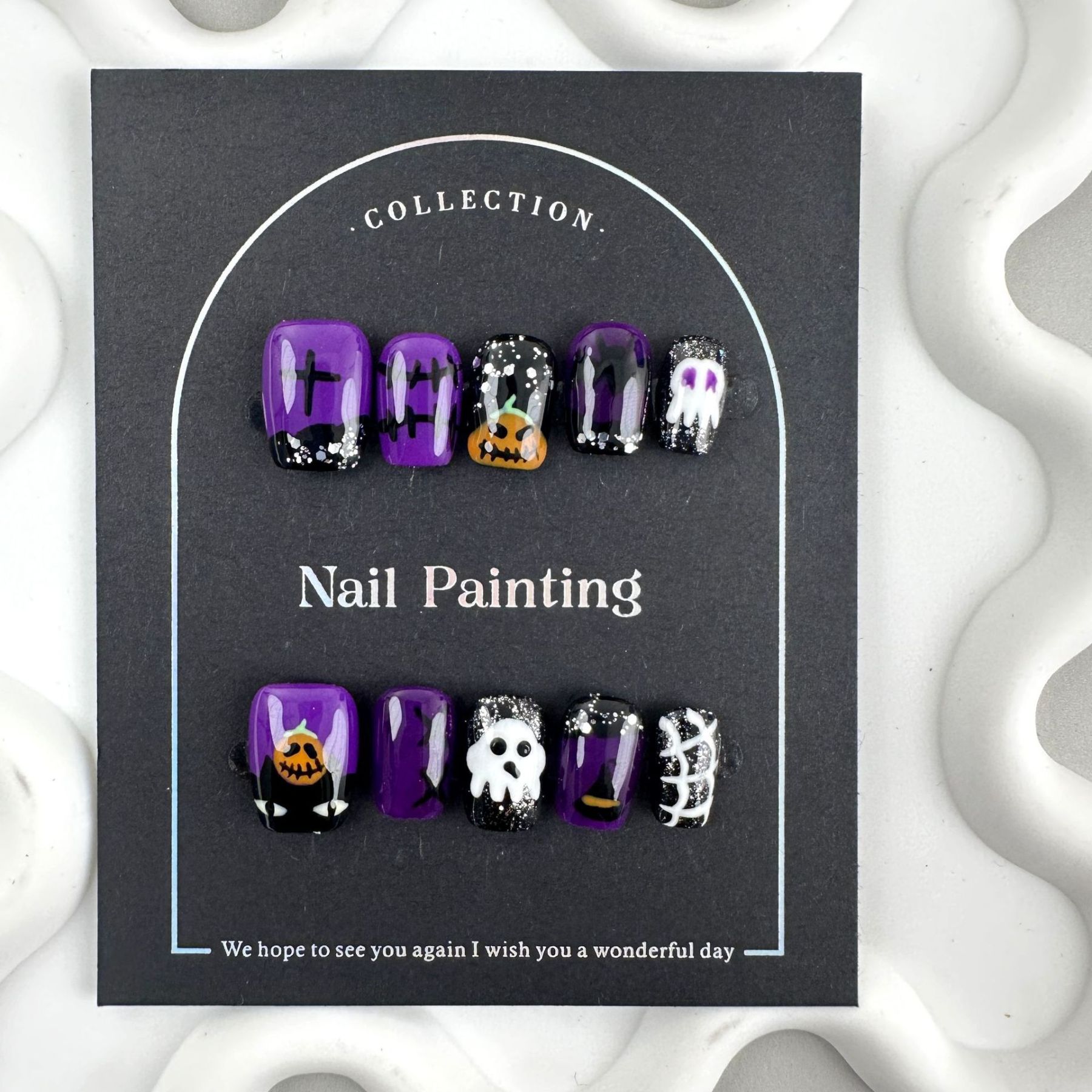 Handmade Halloween Press-On Nail Tips-yw025