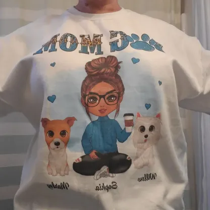 Teal And Leopard Dog Mom Personalized Shirt, Mother's Day Gift For Dog Lovers