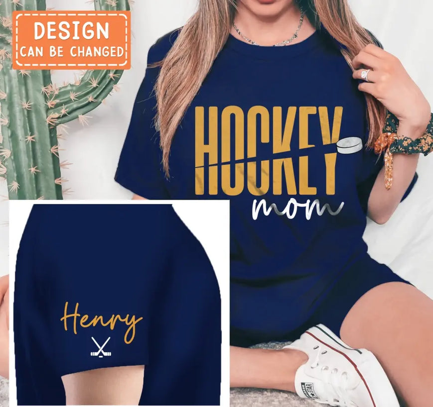 Custom Personalized Hockey Mom AOP T-Shirt - Idea for Mom/Grandma