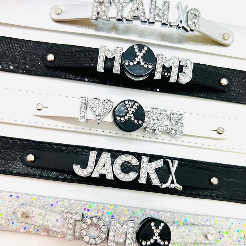 Personalized Hockey Leather Charm Bracelet Gift For Hockey Lover