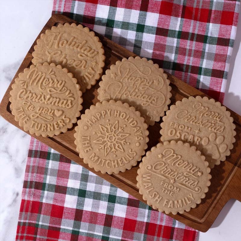 Custom Cookie Stamp - Holiday Baking Stamp Acrylic Cookie Press