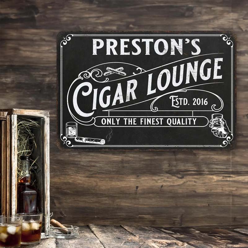 Personalized Cigar Lounge Sign Lounge Sign Man Cave