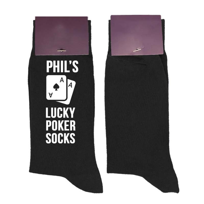 Personalised Lucky Poker Socks Gift For Dad Husband Boyfriend