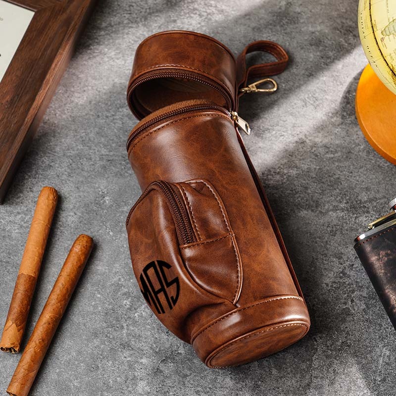 Custom Leather Travel Cigar Box Case For Cigar Accessories