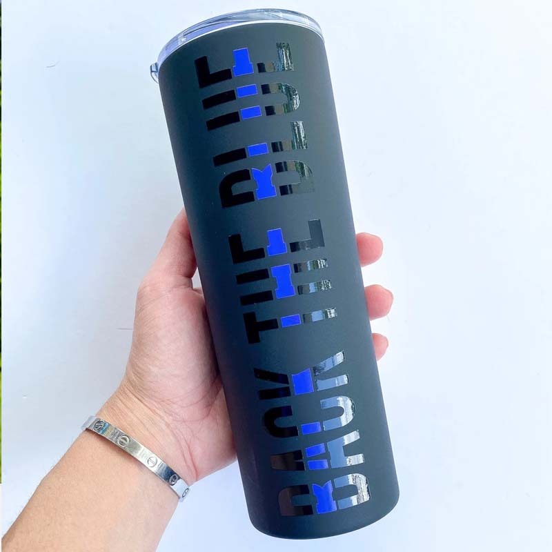 Personalized thin blue line/thin red line 20oz tumbler - Gift For Police/Firefighter