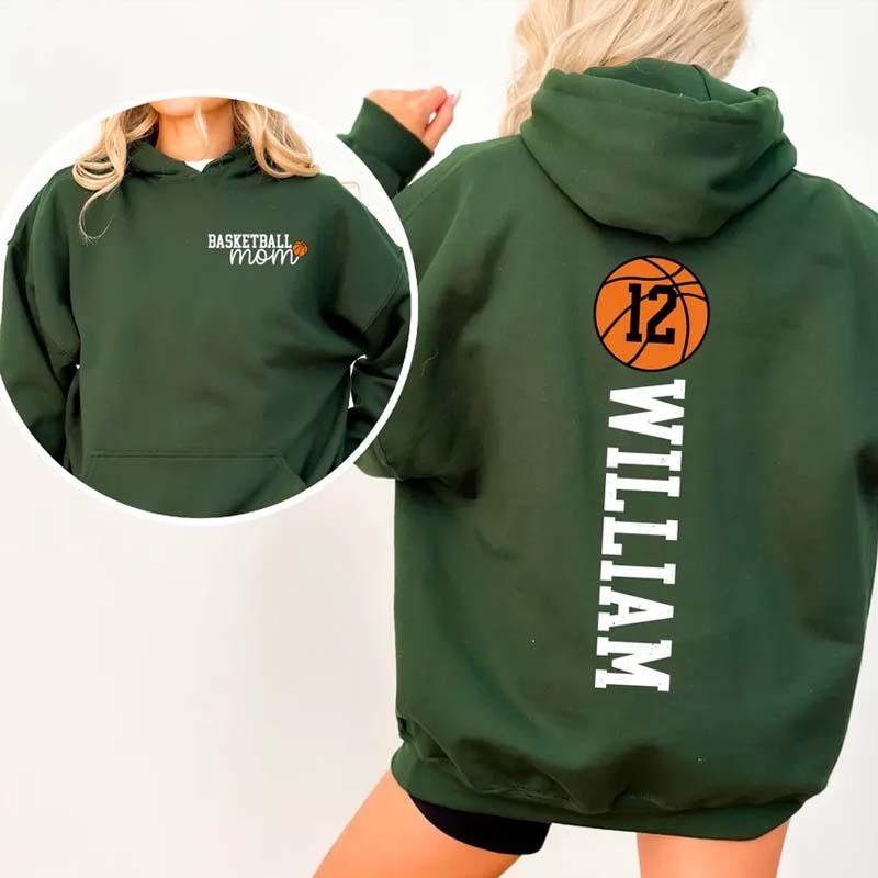 Football Softball Basketball Mom Shirt With Kids Name & Jersey Number