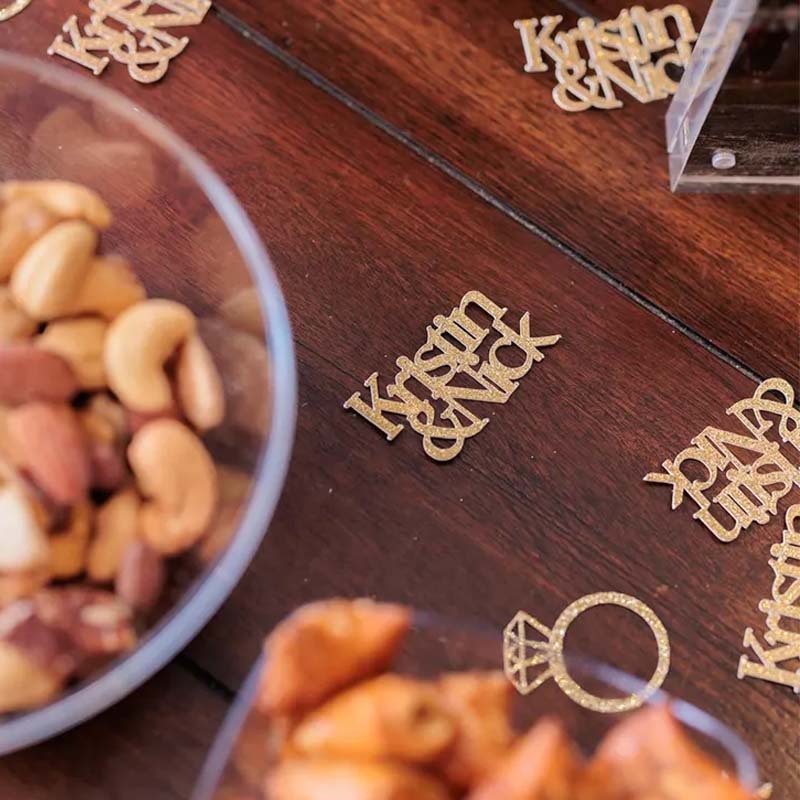 Personalized Confetti with 2 names - glitter table scatter Wedding Decoration