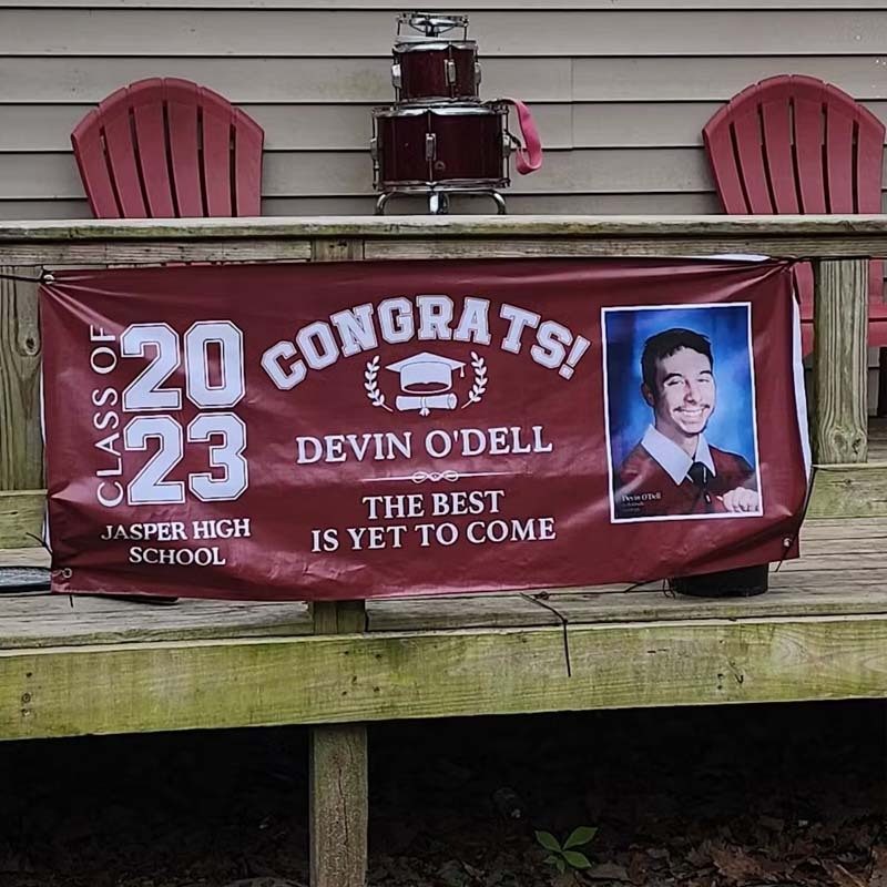 Congrats Class of 2025 Banner With Custom Image Quotes & School Name Can Be Changed
