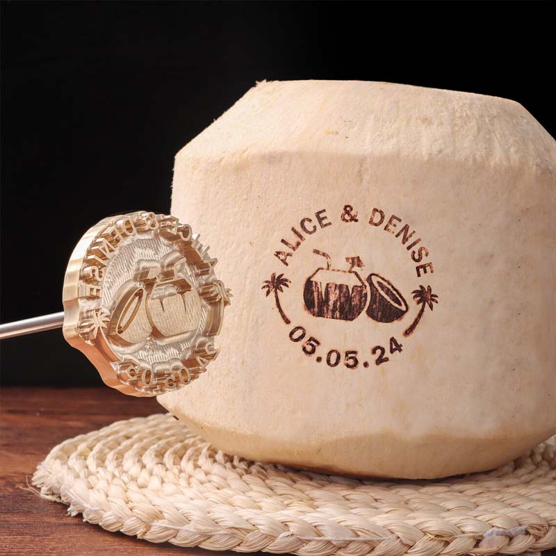 Custom Wedding Logo Coconuts Branding Iron Custom Coconut Brand Iron